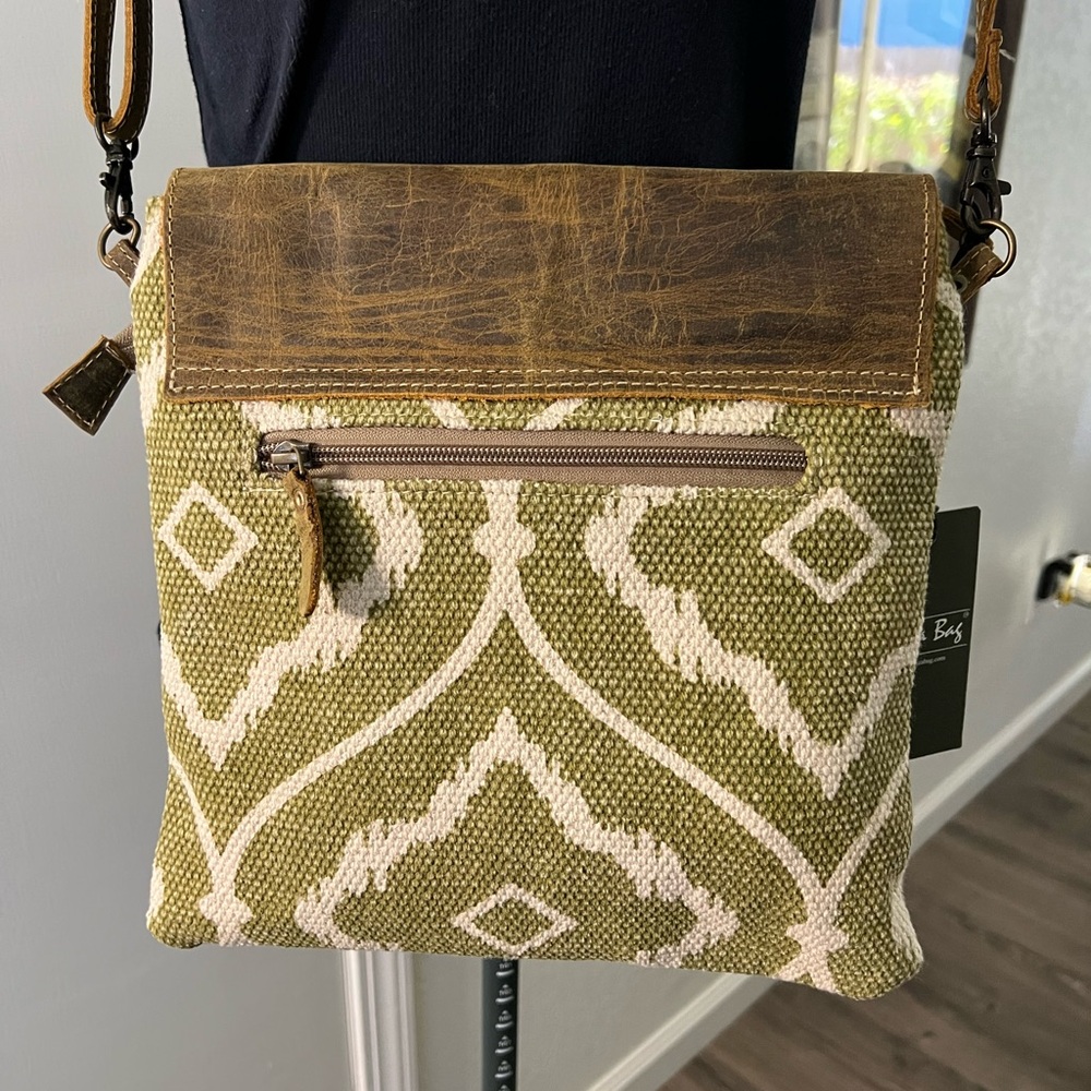 Myra Crossbody Purse / Leather and canvas / Concealed Carry / S-2585 - Picture 5 of 7